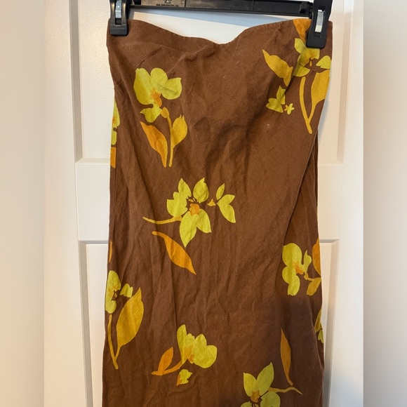 Soleil Soleil Strapless Floral Brown Dress - Picture 8 of 15